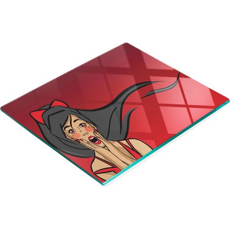 Tablero decorativo multifuncional de vidrio templado con dise帽o sorprendente, 60x52 cm.