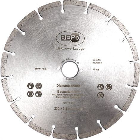 Bepo Diamant Trennscheibe FFS 230 230 mm Mauerwerk Beton Stein Putz 1230/053 (1/2)