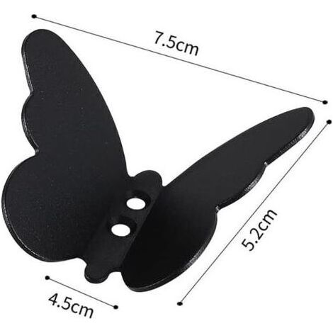 Set mit 5 Edelstahl-Wandhaken, Schmetterlingshaken für Badezimmer, Küche und Garderobe im WC. (1/3)