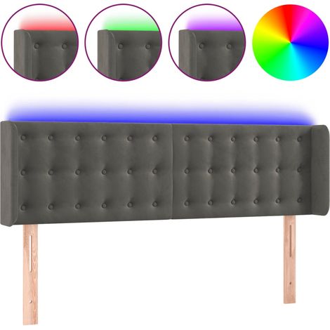 Maison Exclusive - Cabecero con LED de terciopelo gris oscuro 147 (1/5)