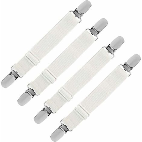 Clip Fixation Drap Antidérapant 2 Clips Réglables pour Canapé Lit ou Chaise