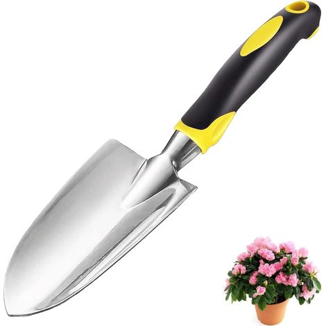1 - Truelle De Jardin - Pelle Jardinage - Acier Inoxydable - Pour Plantation Et Désherbage - Poignée Ergonomique - Jardin Domestique - Noir - 30x7,5cm (1/5)