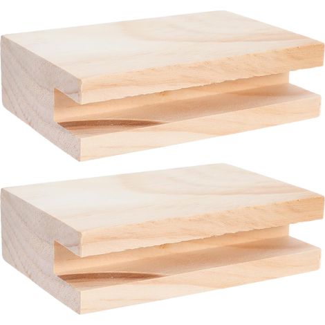Rehausseur de Meubles en Bois Rectangulaire 2 Pièces, Kaki (1/5)