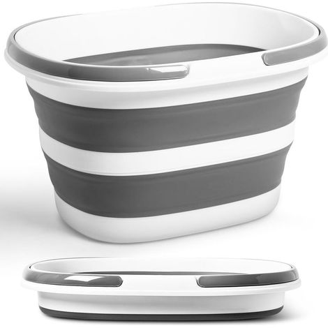 seau pliable de 16 l avec poignées, lavabo portable pour le camping et la maison, seau en silicone peu encombrant pour la voiture (1/5)