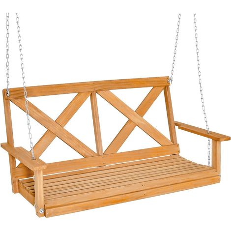 Columpio hollywood para 2 personas con cadenas ajustables soporta hasta 240 kg 134 cm natural