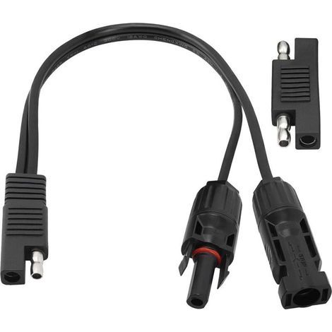 Adaptateur Inversion Polarité SAE 12AWG Câble Solaire Mâle Femelle 30 cm pour Panneau Photovoltaïque (1/4)