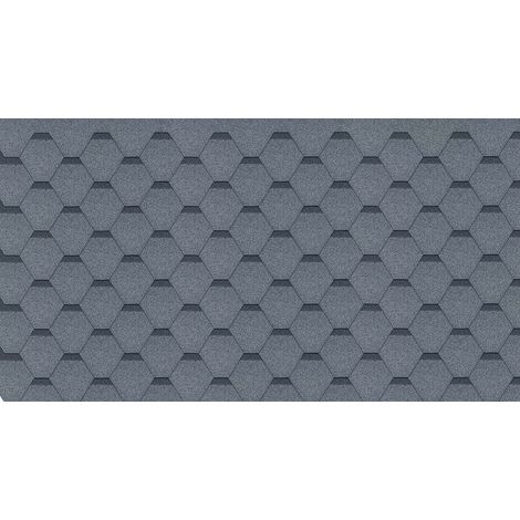 Tejas bituminosas Hexagonal Rock, de color gris - la techumbre bituminosa 3 m2 - Timbela H-GREY