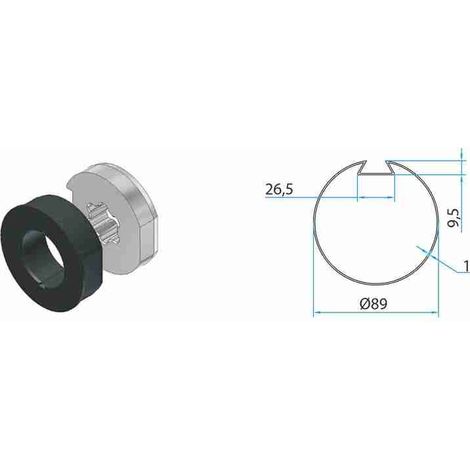 Tm2 45 Adattatore Tubo Deprat 89 Faac A45050516 Automazione Automatismi Nuovo