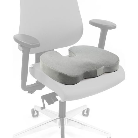 Sitzkissen MEDISIT VIII antirutsch und atmungsaktiv Schaum / Gel Velours grau hjh OFFICE