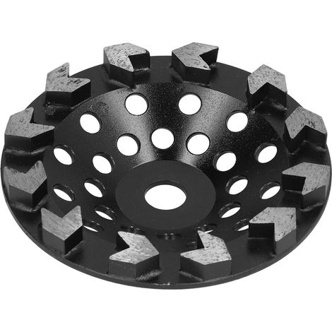 Meule diamantée, à godet, 10 dents, noire, 180 mm, pour le meulage du béton, de la pierre et du ciment (1/5)