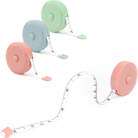 3 Pcs Metro A Nastro Retrattile Morbido,1.5 Metri A Nastro Retrattile,Metro Da Sarta Telescopico Con Doppia Scala,Metro Da Sarta Morbido,Retrattile Metri A Nastro,mètre ruban de mesure (1/5)