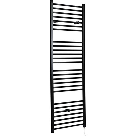 Hudson Reed Nox - Sèche-Serviettes Design Électrique Moderne Plat - Noir - 180 cm x 50 cm (1/5)