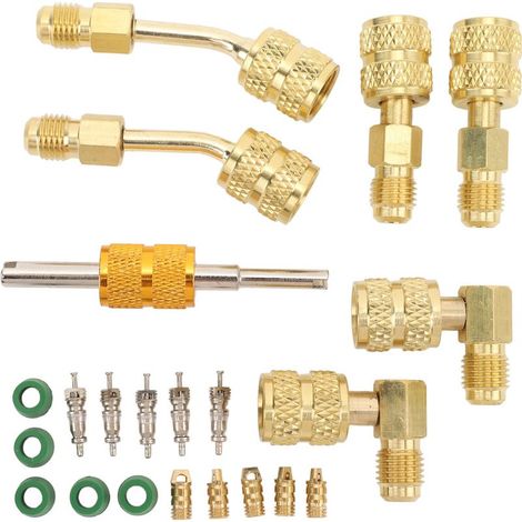 Kit d'adaptateur R410A avec dissolvant de noyau de Valve, tuyau de réfrigérant HVAC de 5/16 à 1/4 pouces pour Mini climatiseur divisé. (1/4)
