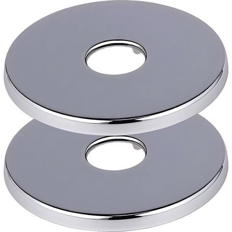 2 Pièces Rosace de Robinet Argentée, Diamètre 21 mm (1/2") - Rosace Robinet en Acier Inoxydable Plate 80x5mm - Garniture Murale pour Mitigeur Douche & Rosace Tuyau Chauffage (1/5)