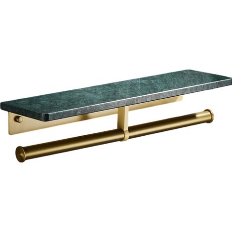 Porte-papier toilette de luxe Nordic Light en marbre, grand format, avec porte-serviettes multifonctionnel et double porte-papier toilette. (1/5)
