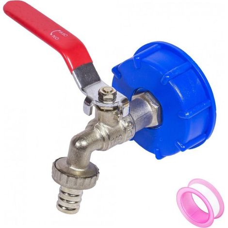 Bouchon fonctionnel avec robinet en métal pour jerrican, bidon et conteneur IBC 1/2" Ø 61 mm