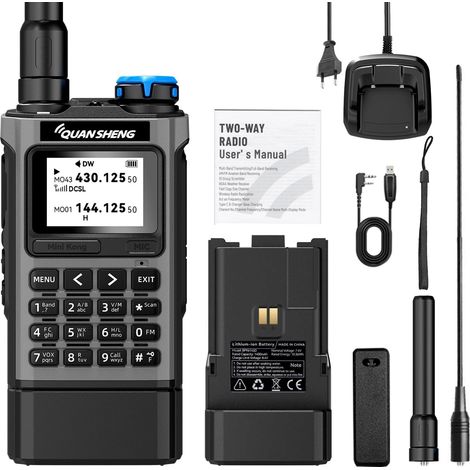 UV-K1 Walkie Talkie Handheld Ham Radio, 2500mAh High Capacity Battery, 50-600MHz Full Band Receive, Air Band, One Key Frequency Match, Wireless Copy, NOAA, USB-C Charging Two Way Radio (1/5)