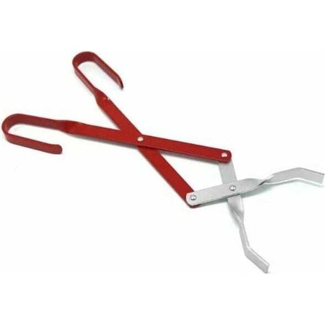 Pince à Charbon, Briquettes, Petites Bûches Longueur 50 cm Argentée, Embout en aluminium Accessoire Barbecue, Brasero, Cheminée, Poêle, Feu de camp (1/4)