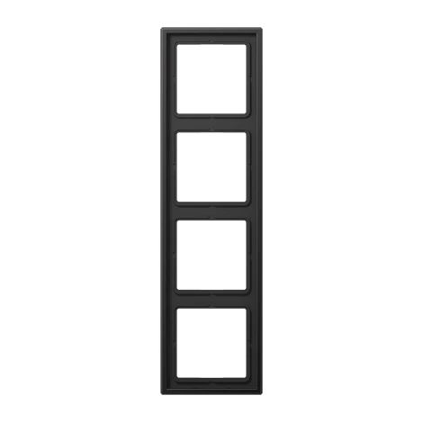 Jung Cadre 4x, LS 990, IP 44, Aluminium laqué, dark, montage vertical et horizontal AL 2984 D