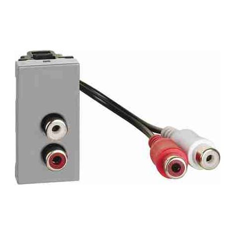 BTIJG4269R Doppio connettore tipo RCA - con collari colore rosso e bianco
