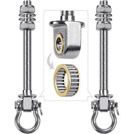 2-teiliges Set，Schaukelaufhängung mit Lager，180 mm，Schwerlast-Aufhängehaken，M10-Schraube für Hängesessel，1500 Pfund (1/5)