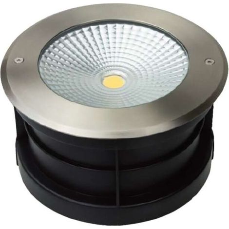 Spot LED encastré extérieur, 220 V 25 W (équivalent à une ampoule incandescente de 200 W) - étanche IP67, diamètre 195 mm, blanc lumière du jour 6000 K, 2100 lumens. (1/5)