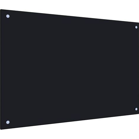 Dosseret de cuisine Fond de hotte Crédence de cuisine Noir 90x60 cm Verre trempé NSME7234 (1/5)