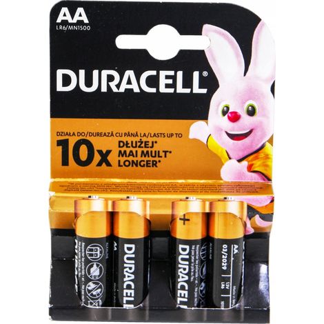 Batterie alcaline Duracell 1,5 V, AA, LR6/MN1500, 4 pezzi. (1/5)