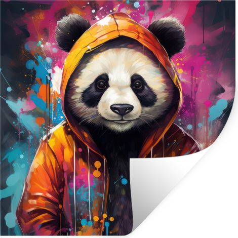 Wall Sticker Panda - Jacket - Graffiti - Orange 50x50 cm (1/5)