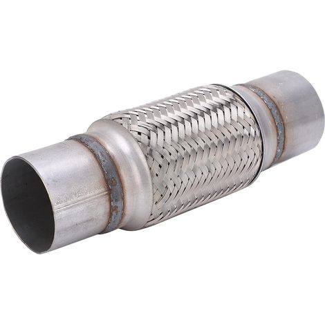 Tresse Echappement 55Mm,Tuyau Flexible D'échappement Tuyau D'échappement 2.5x10in Tuyau Flexible D'échappement en Acier Inoxydable ondulé Tube de Joint Flexible pour Camions de Voiture (1/4)