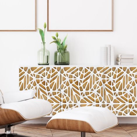 Sticker meuble scandinave bois blanc 40 x 60 cm – Adhésif pour surfaces lisses – Application facile – Décoration intérieure moderne