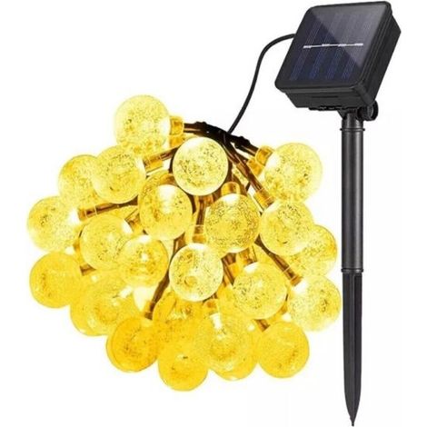 Luci Di Natale Catena 60 LED TUBO ad Energia Solare 11 mt luce Calda QP11M60