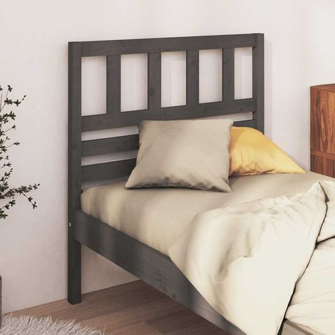 Tête de lit en pin massif gris 106 x 4 x 100 cm pour cadre de lit, 4.78kg - PANGIVO (1/5)