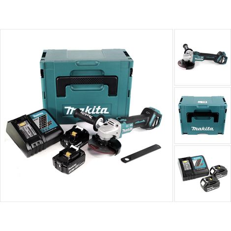 Makita DGA 513 RFJ Akku Winkelschleifer 18V 125mm Brushless + 2x Akku 3,0Ah + Ladegerät + Makpac (1/5)