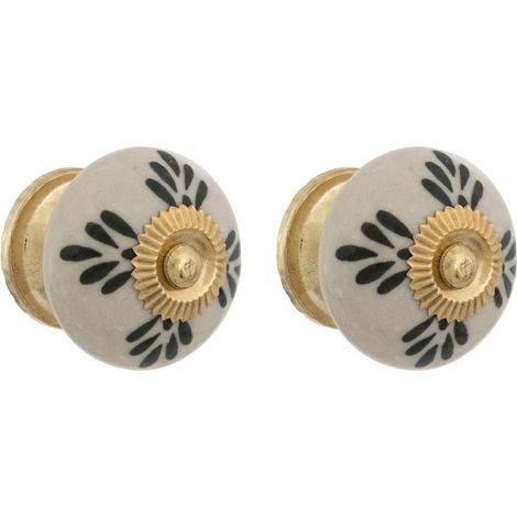 Lot de 2 Boutons de Meuble "Daya" 3cm Blanc (1/2)