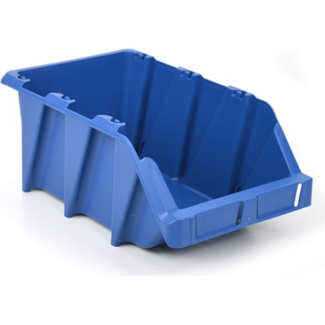 Gaveta plástica apilable azul 21.8x36x15.6 cm (1/3)