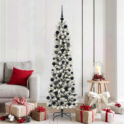 Künstlicher Weihnachtsbaum mit 300 LEDs mit Ständer Weiß 180 cm