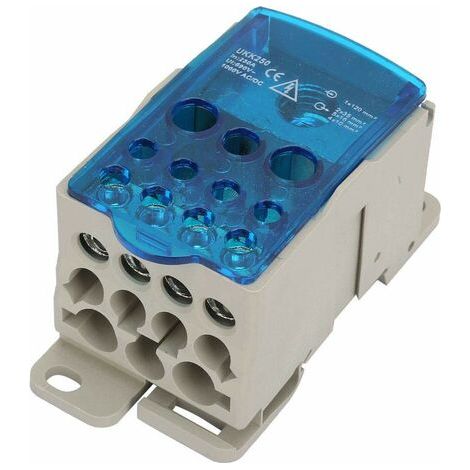 Rail DIN 250A 1 dans de Nombreux Borniers de Sortie pour Connecteur de Fil Electrique UKK250A de Boîte de Jonction d'Alimentation Universelle (1/5)