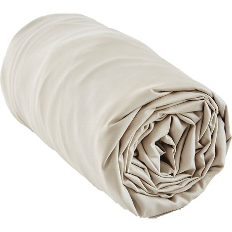Drap housse en viscose 160 x 200 cm Salome beige (1/3)