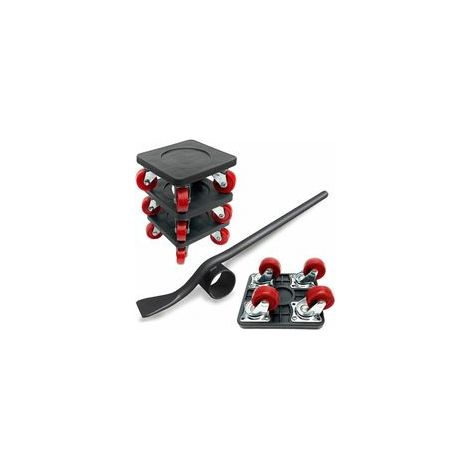 Meubles Lifter, avec 4 Pack Moving Sliders Lourd Meubles Outils Rouleau Déplacer Max Up pour 350kg, 360 degrés Rotatif Pads (Noir) (1/4)