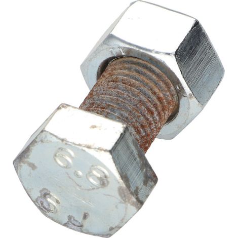 Boulon (vendu avec Ecrou) Tête hexagonale TH M16X35 Acier zingué ROUILLES (1/3)