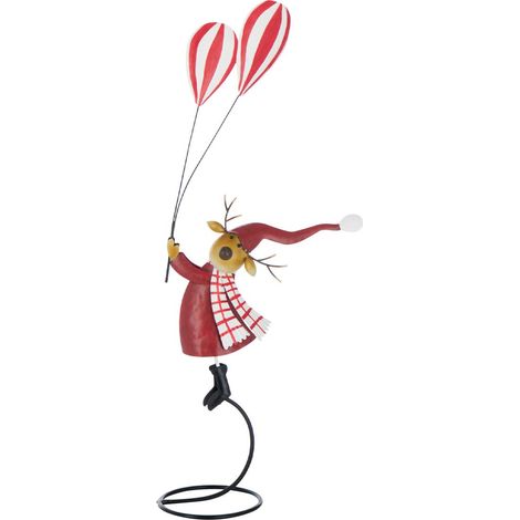 Renne Déco sur Socle "Ballons" 58cm Rouge (1/3)