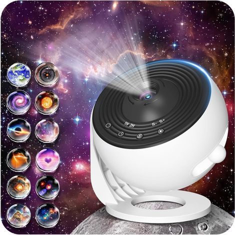 Projecteur Ciel Etoile,Projecteur Ciel éToilé Galaxie Pour Enfants Et Adultes Projecteur Galaxie Avec Disques PlanéTaires 13 En 1,Veilleuse Led Pour Enfant Avec Minuterie (1/5)