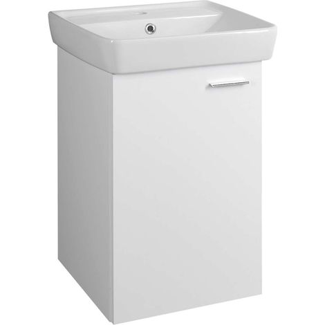 Aqualine Zoja - Mueble de lavabo 42x63x37 cm, 1 puerta, L/P, blanco 56372