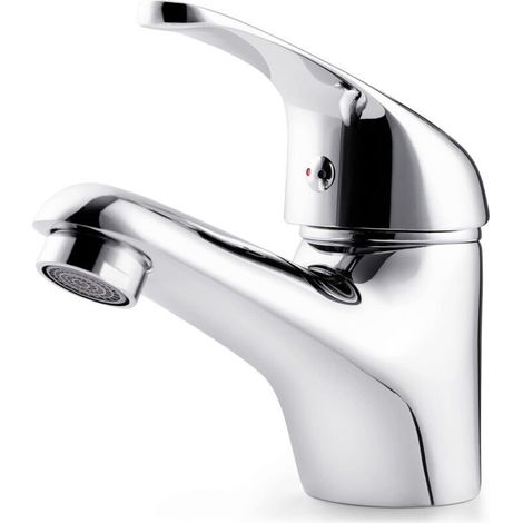 Robinet De Lavabo, Mitigeur Monocommande De Lavabo, Robinet De Salle De Bain, Cartouche En Céramique, Mitigeur Monocommande De Lavabo Eau Chaude Et Eau Froide, Laiton/ Chromé (1/5)