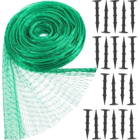 4m x 6m Filet Anti Oiseaux, Kit de Filets pour Jardin avec 20 Piquets de Sol Noirs (11 cm), Polyvalent Filet Protection Fraisier, pour Fruits, Graines, Couverture de Bassin, Clôture de Plantes (1/5)