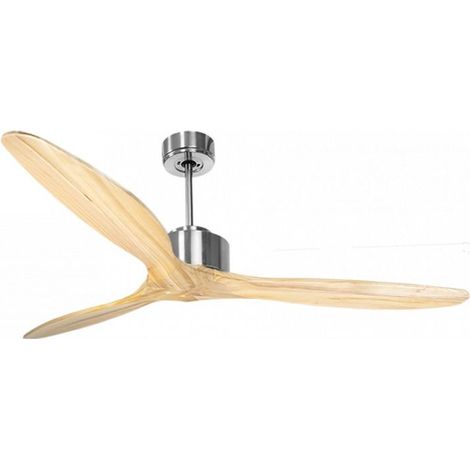 Modulo de KlassFan - Super destratificateur et ventilateur DC 166 cm Chrome pales bois clair sans Lumière  30 à 60 m²