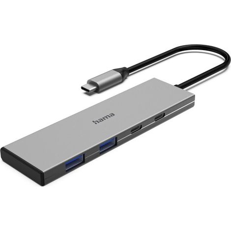 Hama 00200147 USB-C-Hub 4-Port USB3.2 Gen2 10Gb/s PD Alu