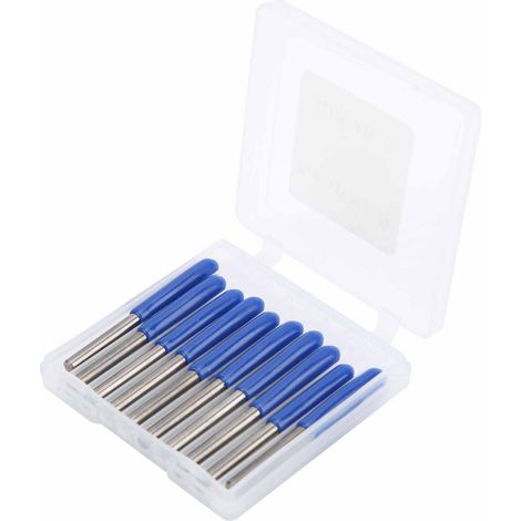 Set mit 10 3,175 mm Wolframstahl-Fräsern für Holzschnitzerei und Gravur, 30°-Winkel x 0,3 mm (1/5)