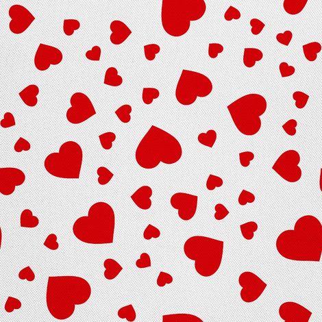 Telas decorativas para exteriores estilo oxford con motivos de corazones grandes y pequeños. (1/5)